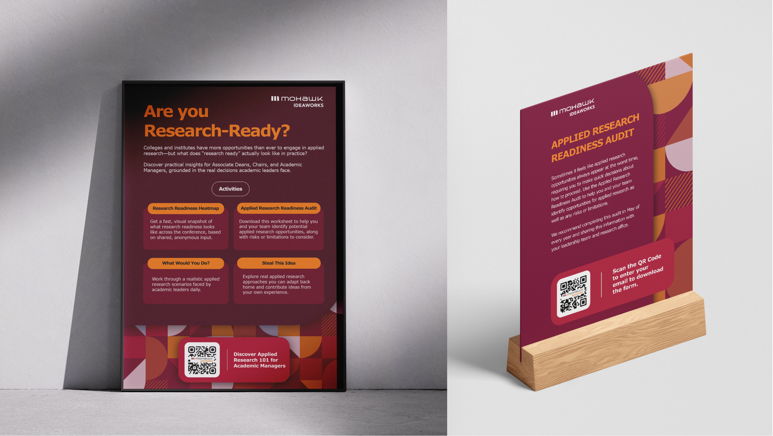 Research-ready poster and tabletop signage
