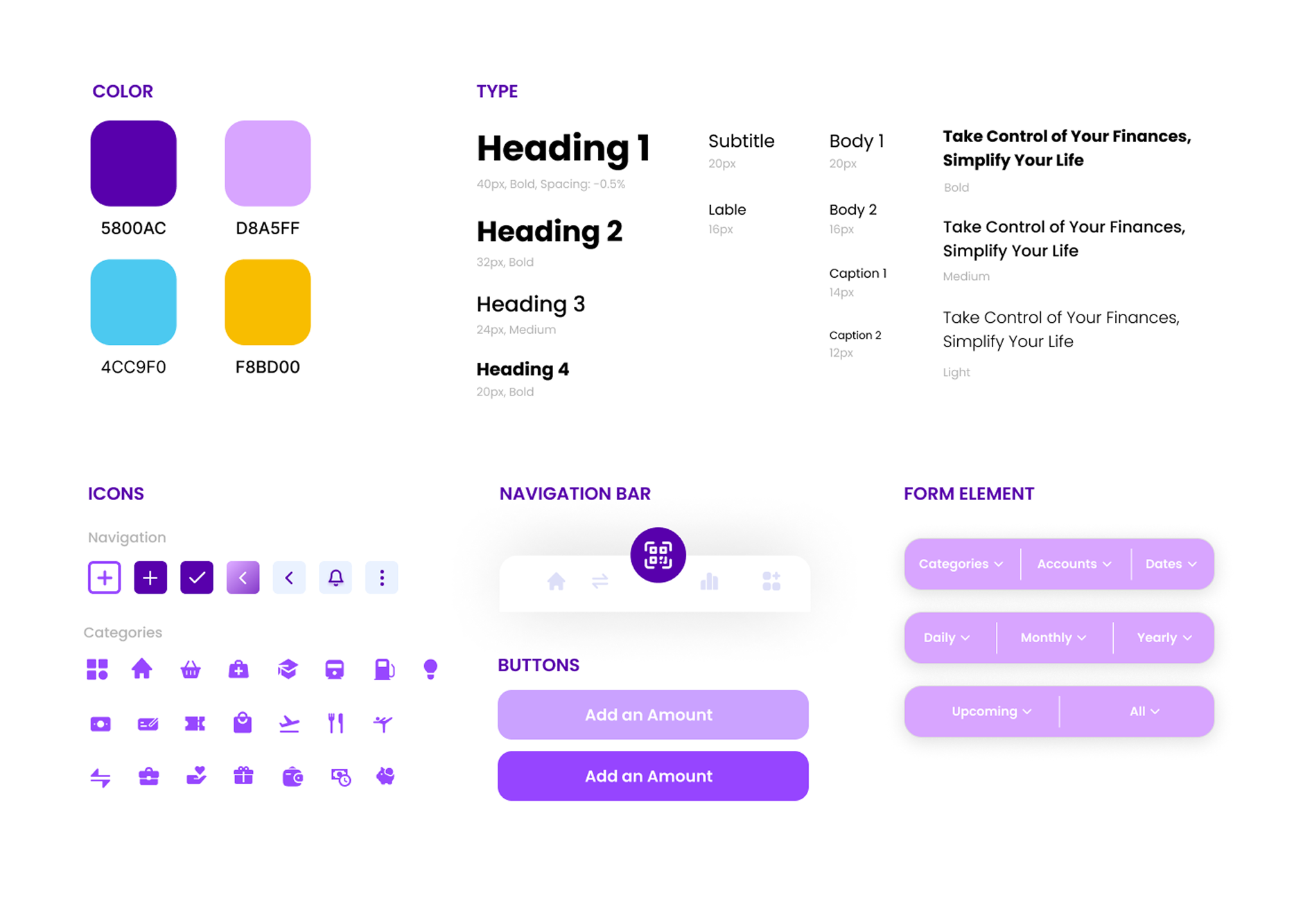 CashPay design system — colors, typography, icons, and UI components
