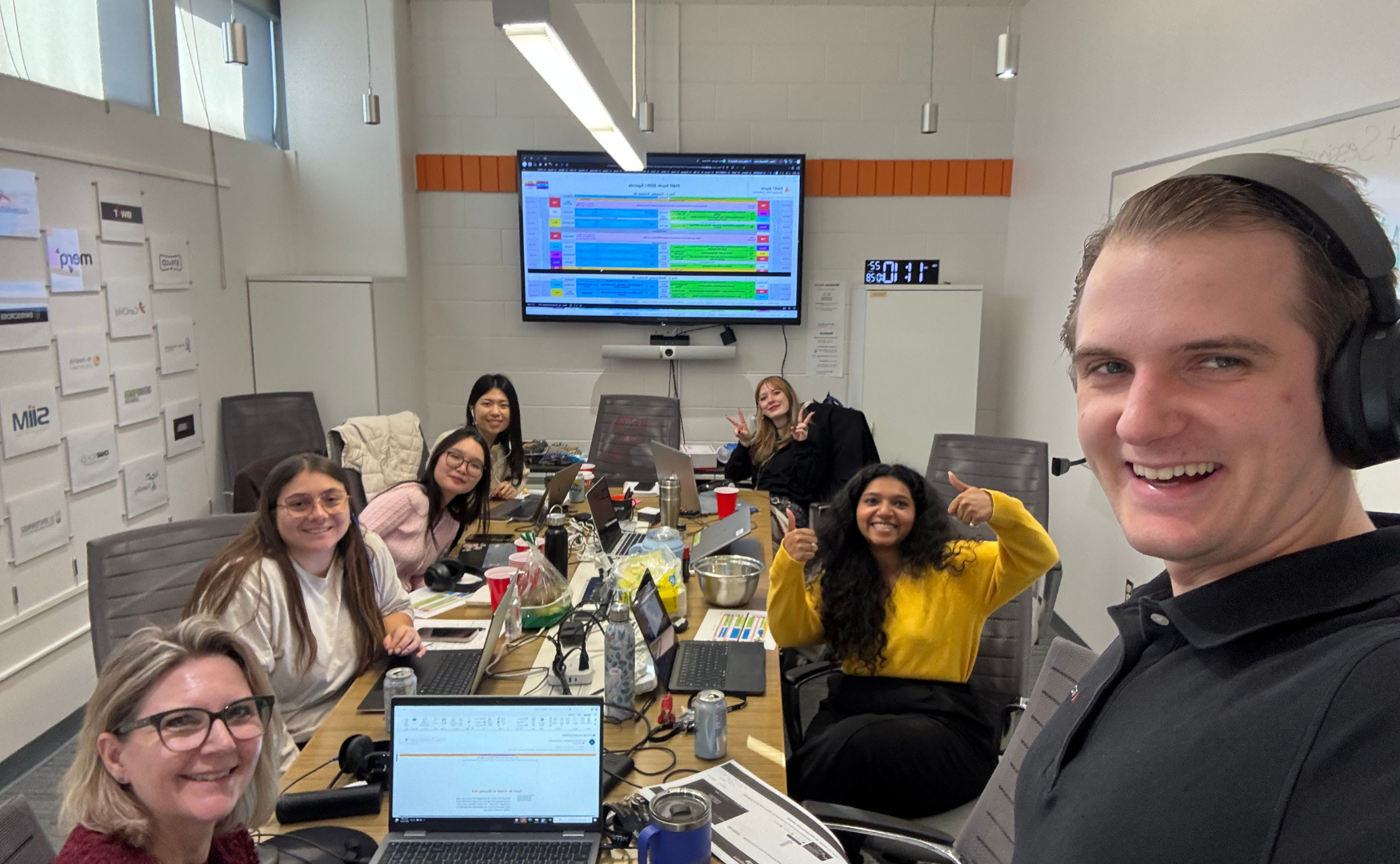FHIR North working session — team at tables with laptops