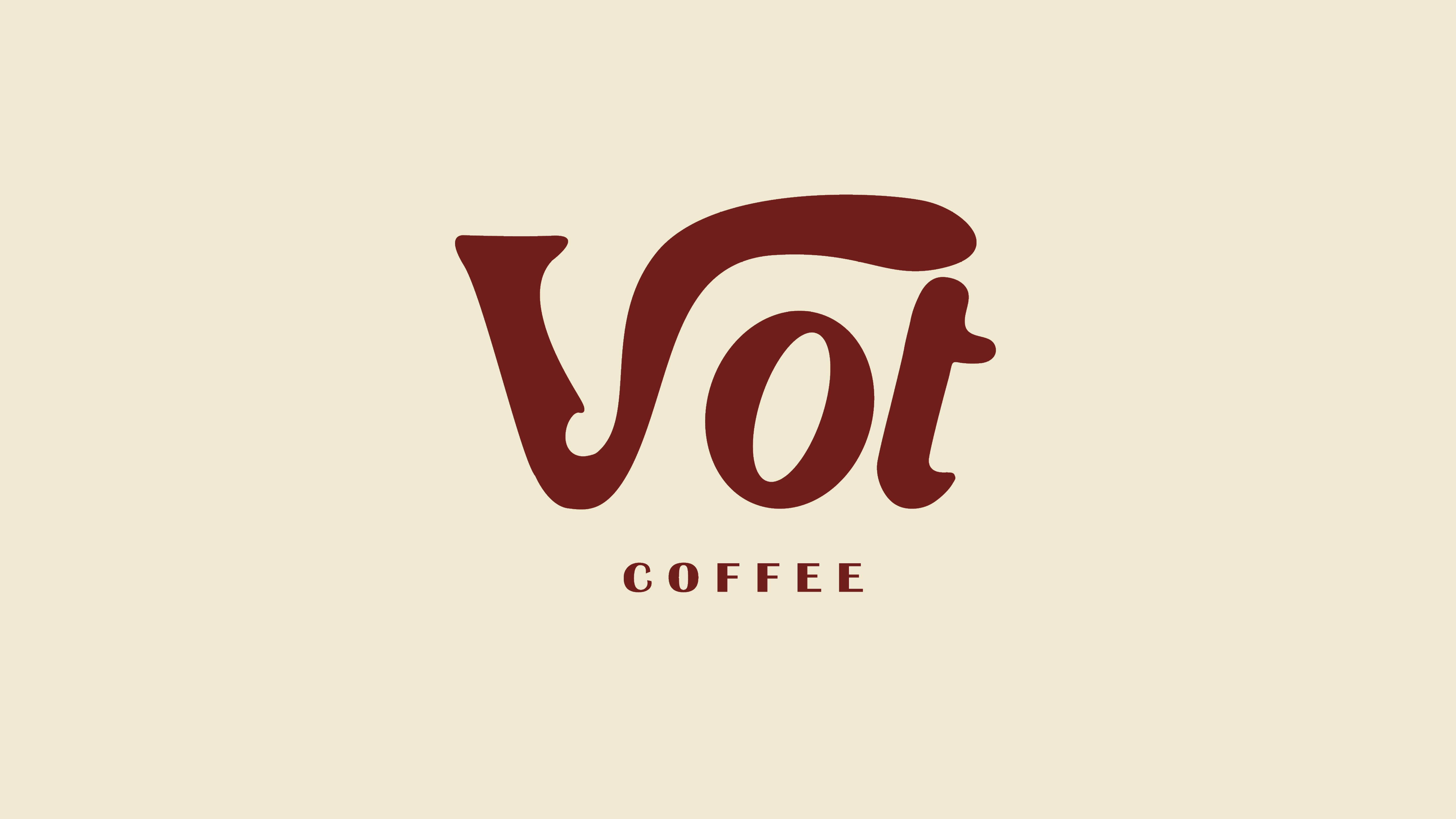 Vot Coffee wordmark on cream background